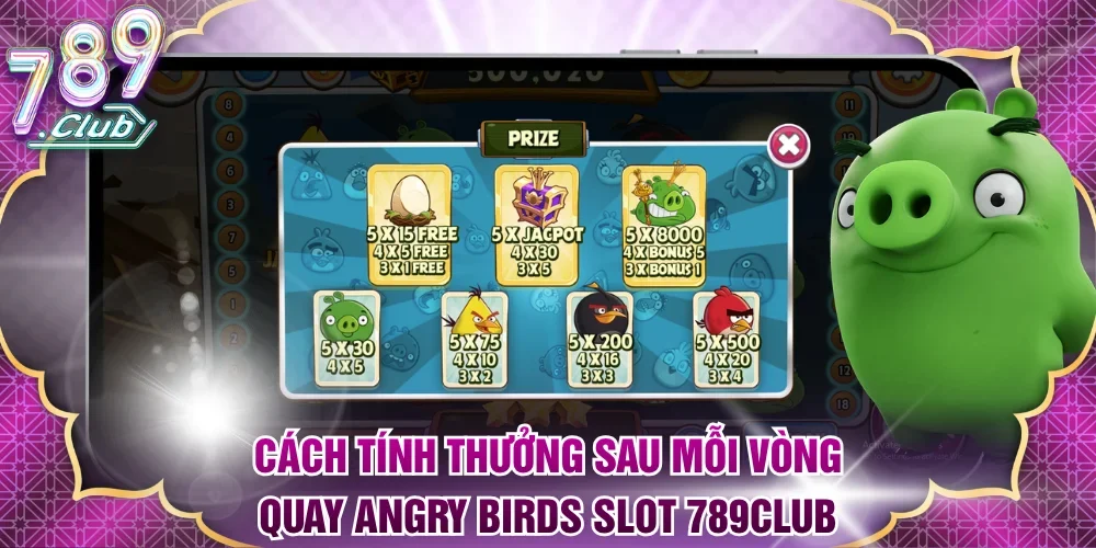 Cách tính thưởng sau mỗi vòng quay Angry Birds Slot 789Club