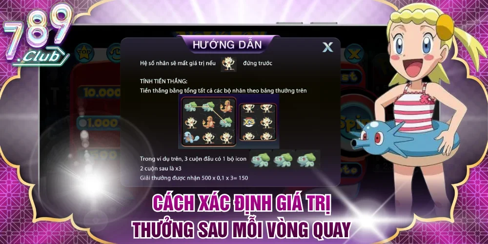 Cách xác định giá trị thưởng sau mỗi vòng quay 